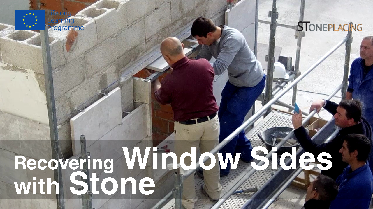 Recovering window sides with stone